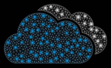 Parlama Örgü 2d Flaş Spotlar ile Bulutlar