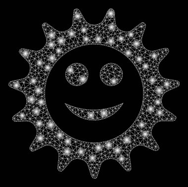 Flash Spotlar ile Parlak Mesh 2d Cog Glad Smiley