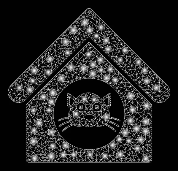 Flare mesh 2D katt hus med flare fläckar — Stock vektor