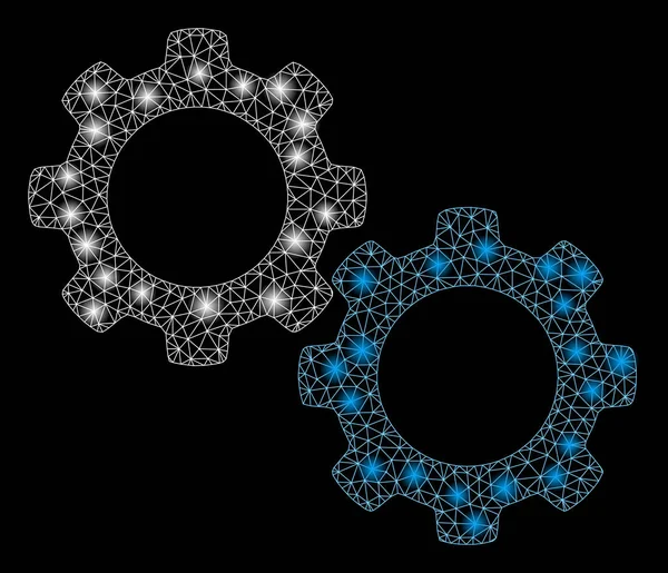 Parlama Spotlar ile parlak mesh ağ mekanik Gears