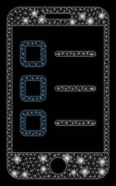 Parlama spotları ile parlayan Mesh 2D mobil test