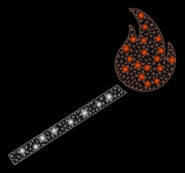 Flaş Spotları ile Parlayan Örgü Tel Çerçeve Maç Yangın