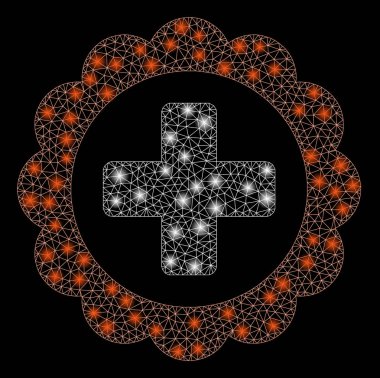 Flash Spotlu Parlayan Örgü Tel Çerçeve Tıbbi Sticker