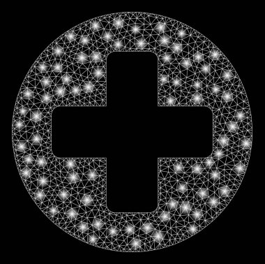 Parlama Noktalar ile Parlayan Örgü Tel Çerçeve Tıbbi Yuvarlak Haç