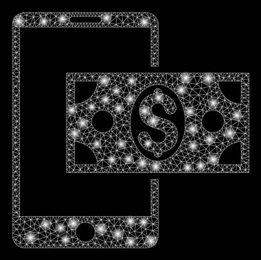 Flash Spotlu Parlak Örgü Karkas Mobil Dolar Nakit