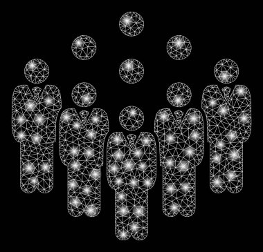 Işık Noktalar ile Flare Örgü Tel Çerçeve Personel