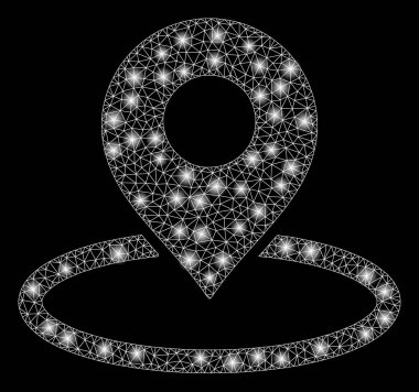 Flaş Spotlu Parlama Örgü Tel Çerçeve Harita İşareti Konumu