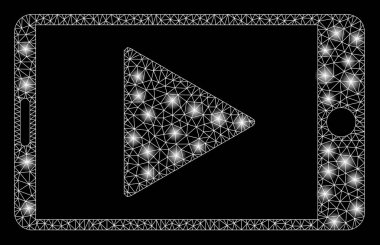 Parlama Spotları ile Parlayan Örgü Tel Çerçeve Mobil Başlangıç Oyna
