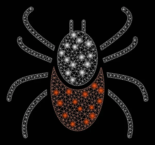 Bright Mesh Network Mite with Flare Spots — Stock Vector