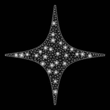 Flare Spotlu Fişek Kafes Tel Çerçeve Yıldızı