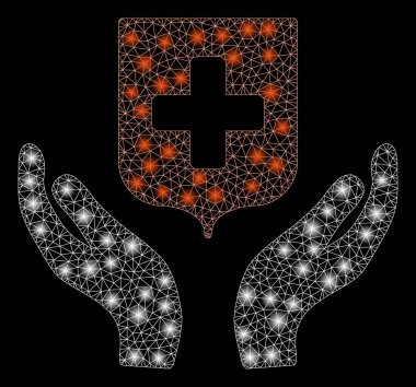 Parlak Mesh karkas tıbbi kalkan bakım Hands Flash Spotlar ile