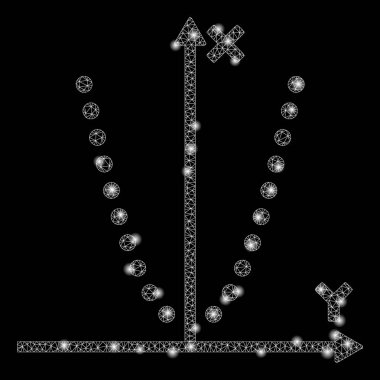 Flare Spotlar ile flare Mesh tel çerçeve parabol Plot