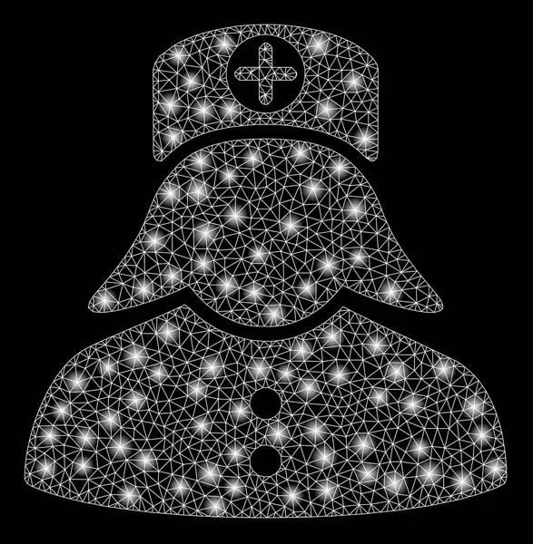 Flare Spotlar ile parlayan mesh ağ hemşire