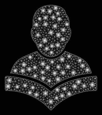 Parlama spotları ile parlayan Mesh 2D öğrenci