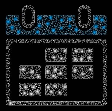 Flare Spotlar ile flare Mesh tel çerçeve ay takvimi