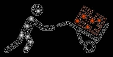 Parlak Mesh 2D tıbbi alışveriş sepeti ile ışık Spotlar