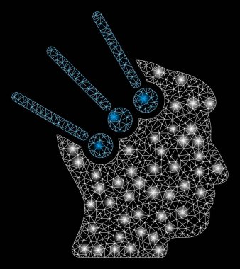 Flare Spotlar ile flare Mesh tel çerçeve nöral arayüz konnektörleri