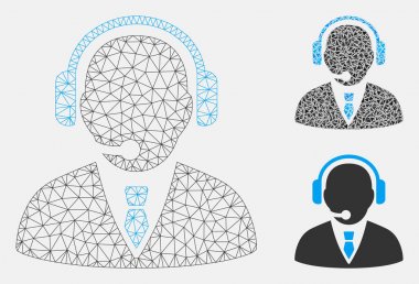 Destek Yöneticisi vektör mesh ağ modeli ve üçgen mozaik simge