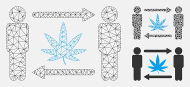 Men Esrar Değişimi Vektör Örgü Karkas Modeli ve Üçgen Mozaik Simgesi