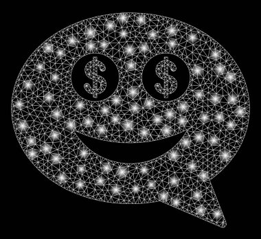 Flare Spotlar ile Parlak Örgü Karkas Milyoner Smiley Mesaj