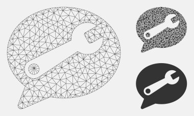 Servis İletisi Vektör Örgü Ağ Modeli ve Üçgen Mozaik Simgesi