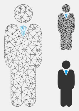 Daimi Yönetici Vektör Örgü Karkas Modeli ve Üçgen Mozaik Simgesi