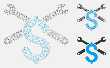 Servis Fiyatı Vektör Örgü 2d Model ve Üçgen Mozaik Simgesi