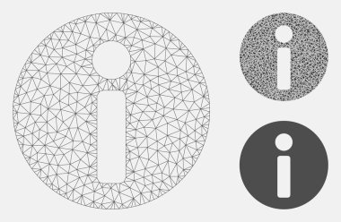 Bilgi Vektör Örgü Tel Çerçeve Modeli ve Üçgen Mozaik Simgesi