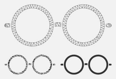 Gözlük Vektör Örgü 2d Model ve Üçgen Mozaik Simgesi