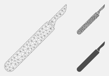 Neşter Vektör Örgü Ağ Modeli ve Üçgen Mozaik Simgesi