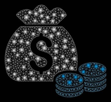 Işık Noktalar ile Parlayan Mesh Ağ Para Çantası