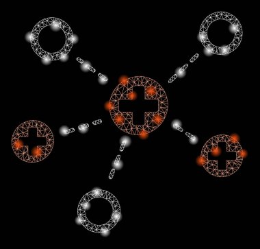 Flare Spotlar ile flare Mesh tel çerçeve tıbbi Linkler
