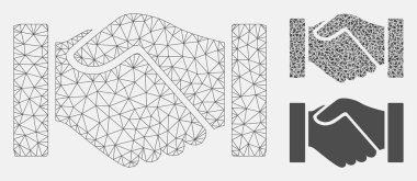 El sıkışması vector Mesh 2D model ve üçgen mozaik simge