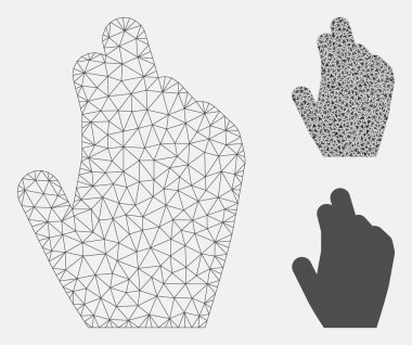 El vektör mesh ağ modeli ve üçgen mozaik simgesini Yönet