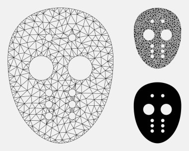 Maniac maske vector Mesh 2D model ve üçgen mozaik simge