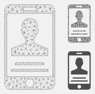 Mobil anlaşma vektör Mesh karkas model ve üçgen mozaik simge