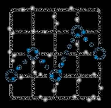 Flare Spotlar ile flare mesh ağ hattı Plot