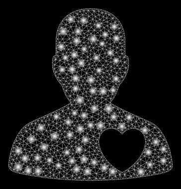 Flare kafes ağ aşk kalp adam flare Spotlar ile