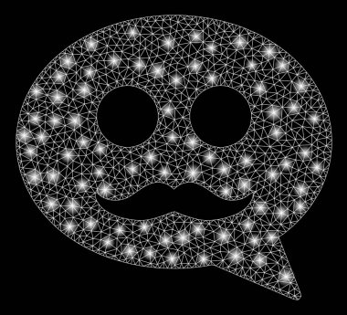 Flare kafes tel çerçeve erkek Smiley mesaj flare Spotlar ile