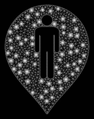 Işık Spotlar ile parlayan Mesh karkas adam tuvalet Marker