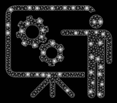 Flare kafes ağ mekanik Gears Proje Kurulu parlama Spotlar ile