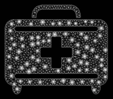 Parlama Spotlar ile parlayan mesh ağ tıbbi evrak çantası