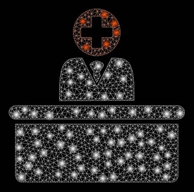 Flare kafes tel çerçeve tıbbi bürokrat flare Spotlar ile