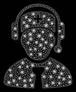 Flare Spotlar ile parlak Mesh 2D tıbbi çağrı merkezi