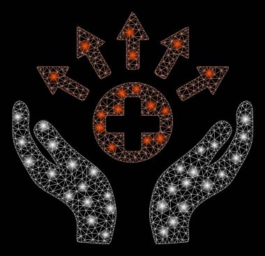 Flare Mesh karkas tıbbi dağıtım bakım eller flare Spotlar ile