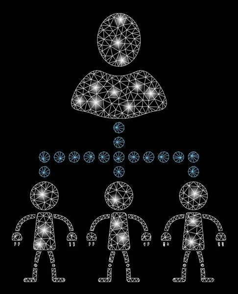 明るいメッシュネットワークは、光スポットでアンドロイドを管理します — ストックベクタ