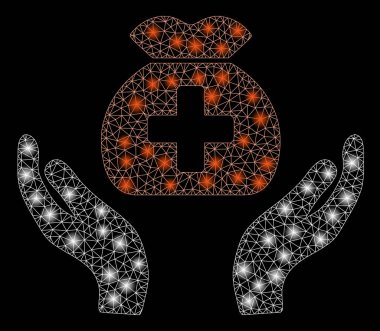 Flare kafes ağ tıbbi fon bakım Hands flare Spotlar ile