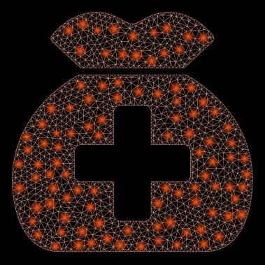 Işık Spotlar ile parlayan Mesh karkas tıbbi fon çuval