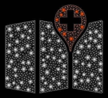 Flare lekeler ile parlama Mesh karkas tıbbi harita