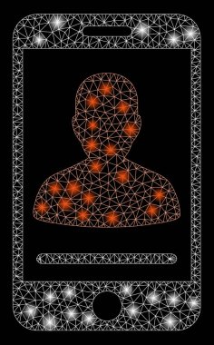 Flash Spotlar ile parlak mesh ağ mobil temas